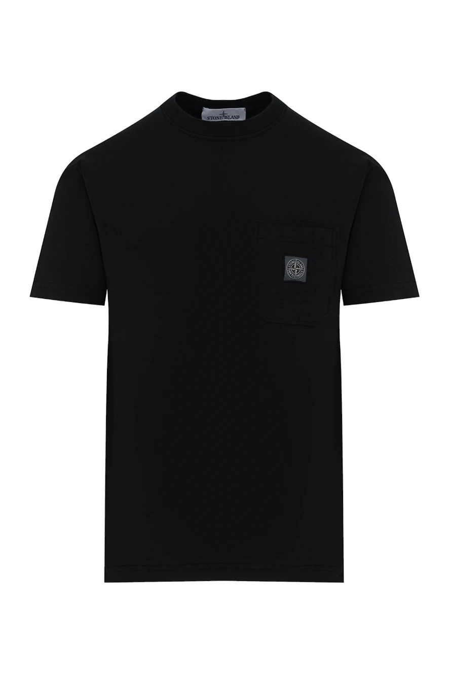 Stone Island черная футболка из органического хлопка с эффектом fissato 186723 - фото 1