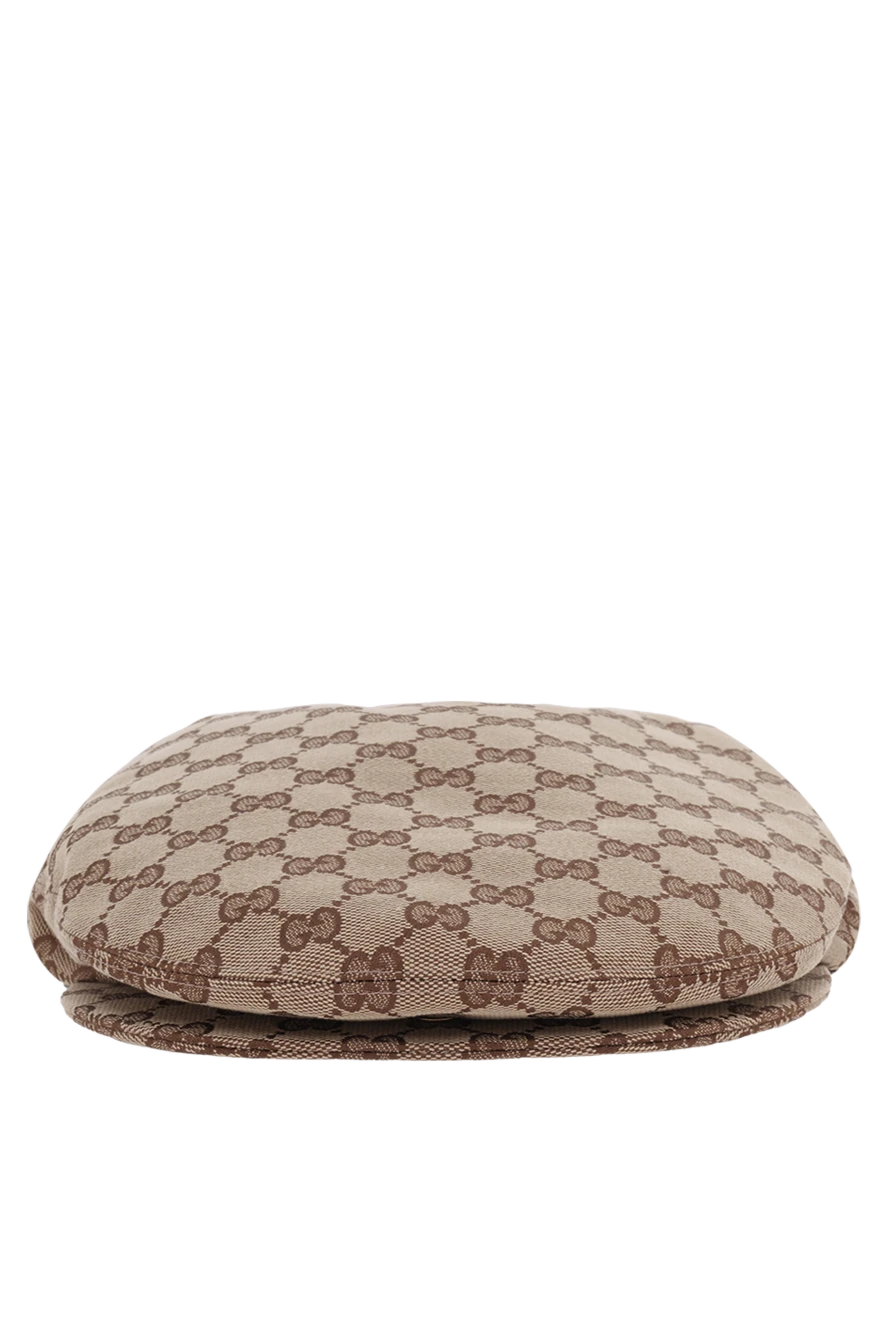 Gucci кепка чоловіча gg canvas flat cap бежева 186756 - фото 1