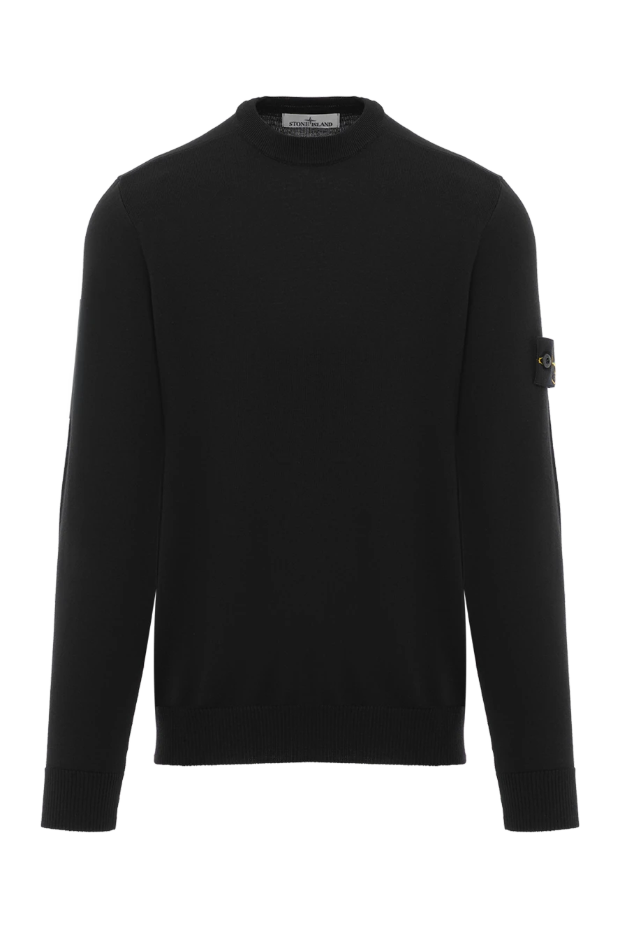 Stone Island черный джемпер мужской из шерсти с логотипом 186874 - фото 1