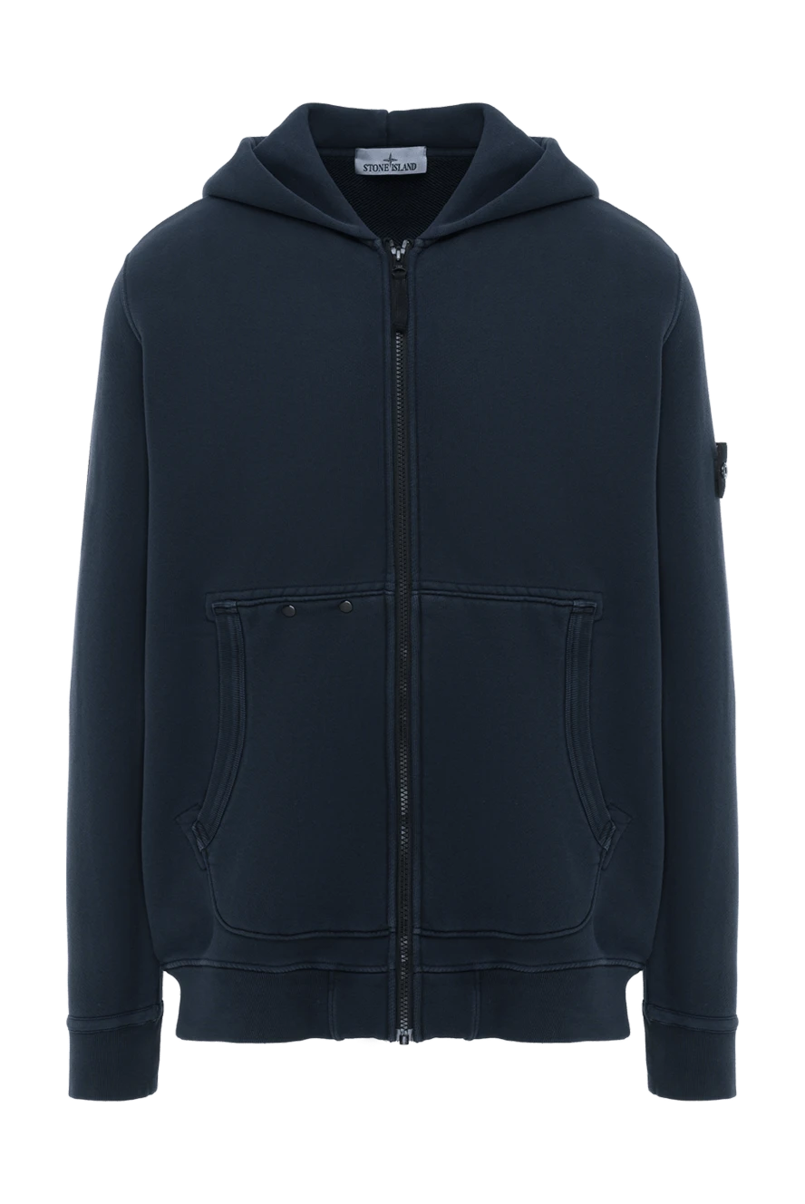 Stone Island спортивная кофта синяя мужская с логотипом 186882 - фото 1
