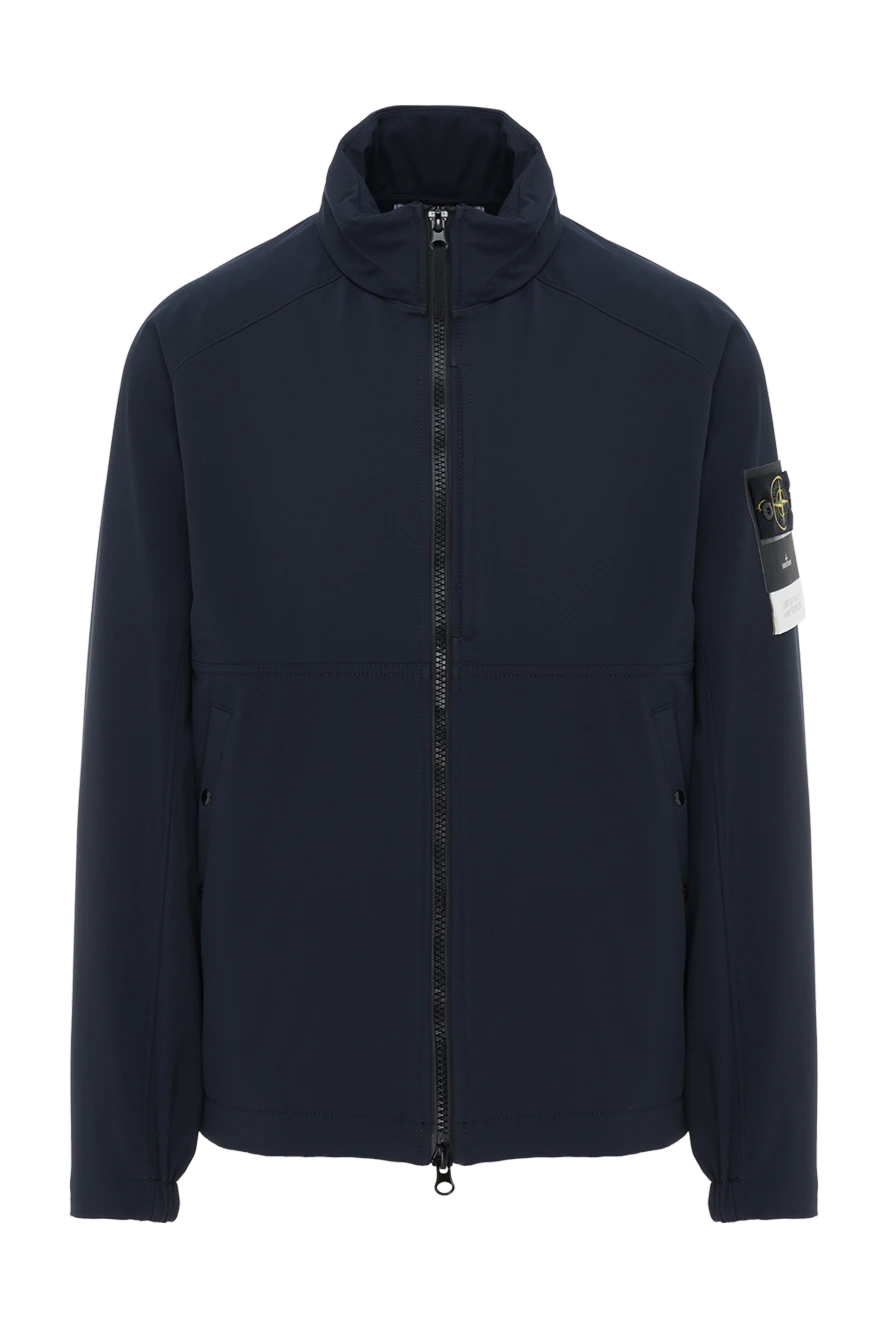 Stone Island темно-синяя куртка с логотипом мужская на молнии 186891 - фото 1
