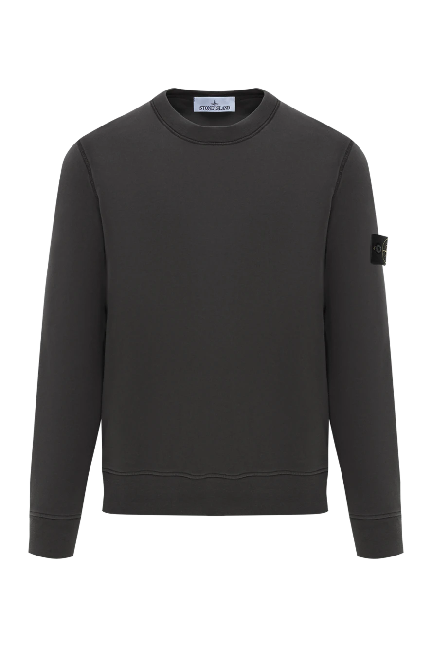Stone Island мужская серая толстовка из хлопка с логотипом 186899 - фото 1