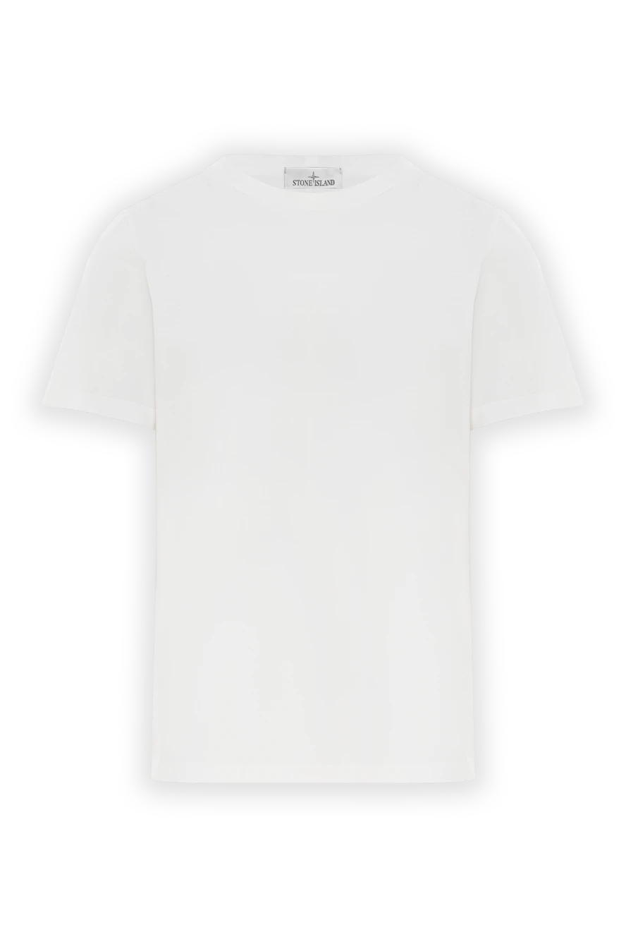 Stone Island футболка с графическим принтом из хлопка мужская белая 186947 - фото 1