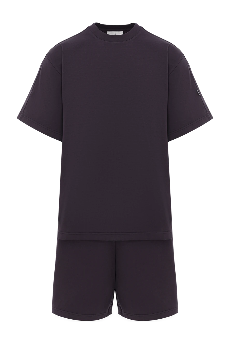 Stone Island фиолетовый прогулочный костюм с шортами из хлопка 186963 - фото 1