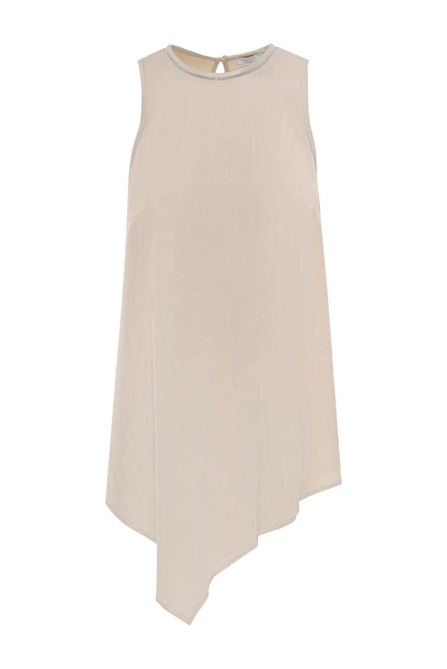 Peserico asymmetrical viscose top, beige 187008 - photo 1