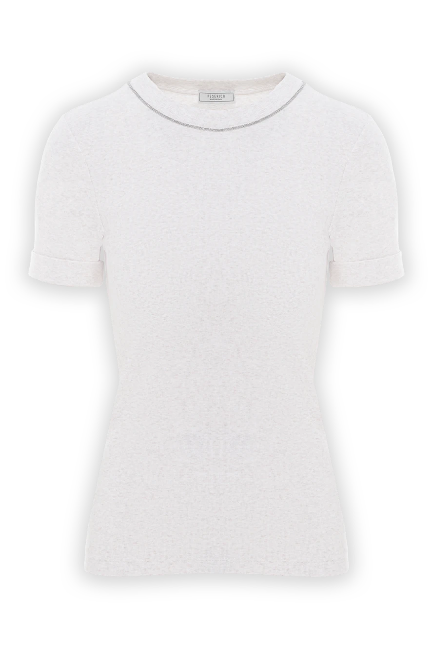 Peserico beige women's micro-ribbed stretch jersey t-shirt 187013 - photo 1
