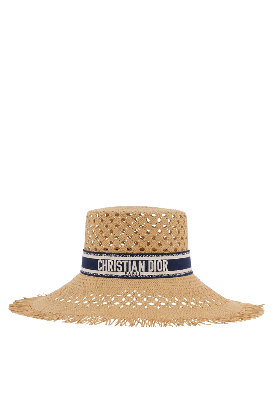 Dior women's straw hat with black ribbon with logo 187067 - photo 1