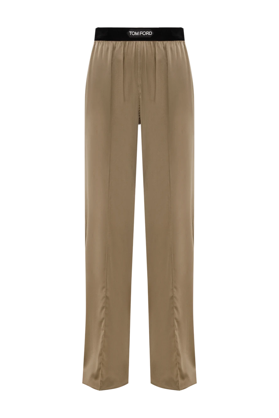 Tom Ford брюки из шелкового атласа стрейч коричневые 187097 - фото 1
