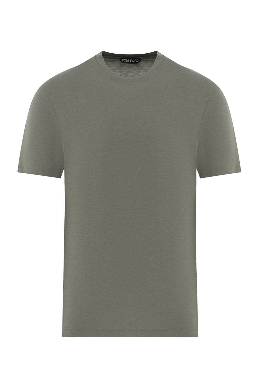 Tom Ford однотонная футболка из хлопка с лиоцеллом зеленая 187102 - фото 1
