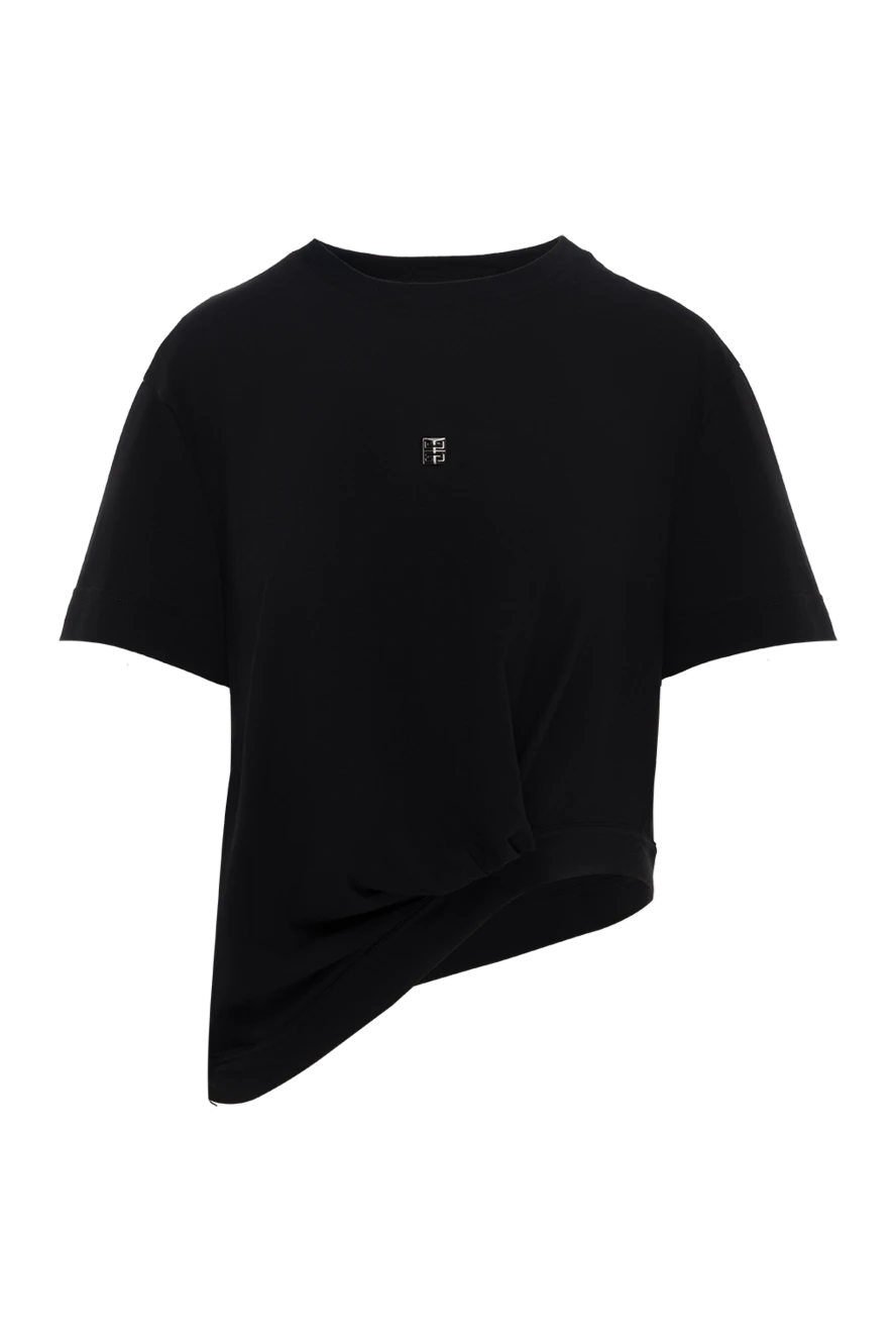 Givenchy жіноча футболка з логотипом 4g чорна з бавовни 187125 - фото 1