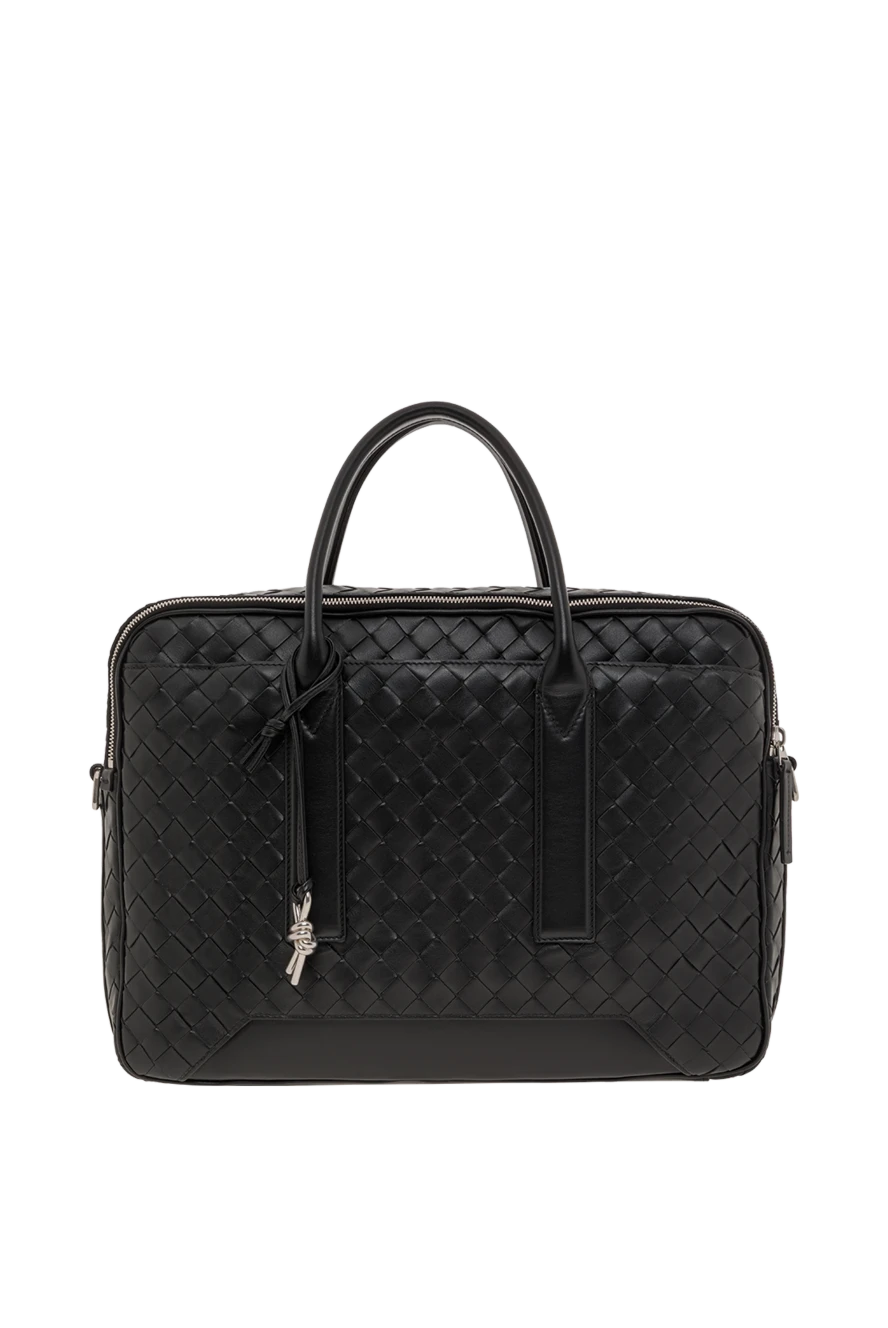 Bottega Veneta портфель из плетенной кожи intrecciato на молнии черный 187177 - фото 1