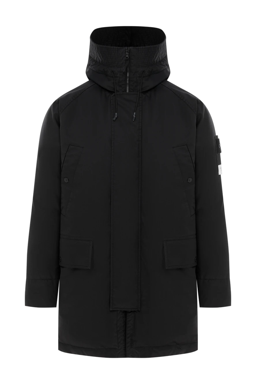 Stone Island парка з капюшоном вовняна чорна чоловіча 187220 - фото 1