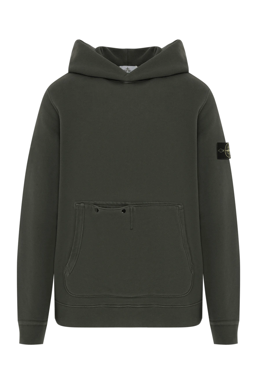 Stone Island худі з капюшоном зелене з бавовни чоловіче 187226 - фото 1