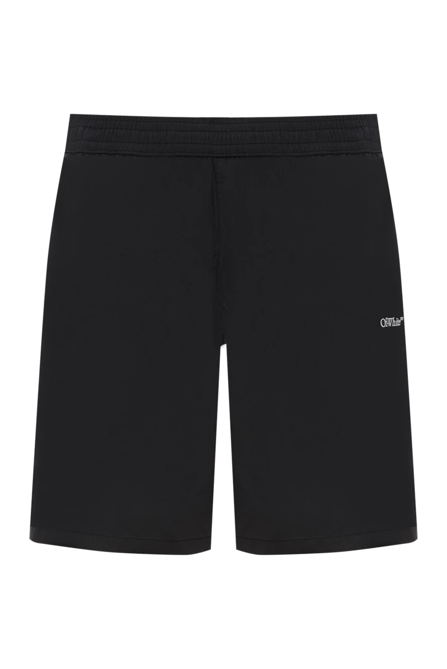 Off-White чоловічі довгі чорні шорти з логотипом 187271 - фото 1