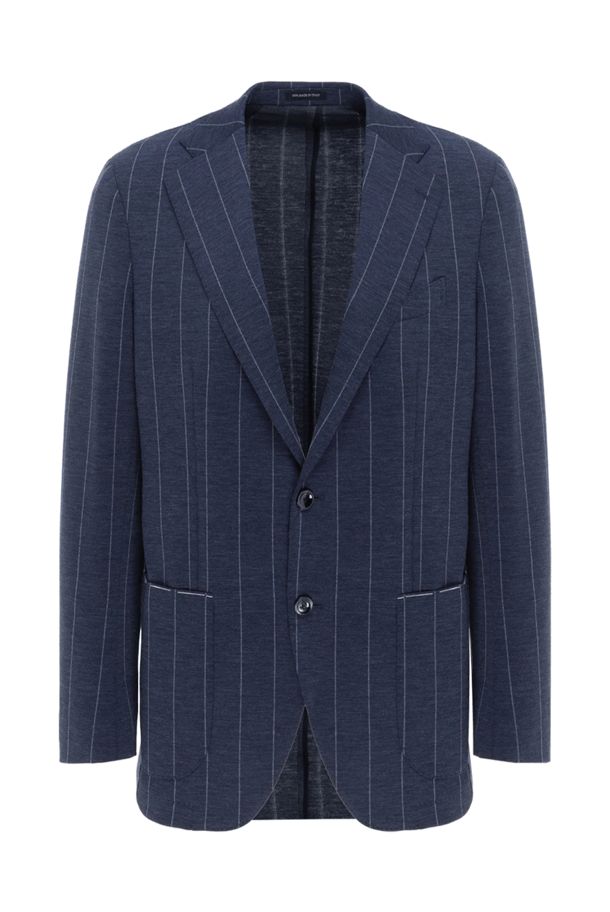 Sartoria Latorre синий мужской пиджак однобортный в полоску 187411 - фото 1