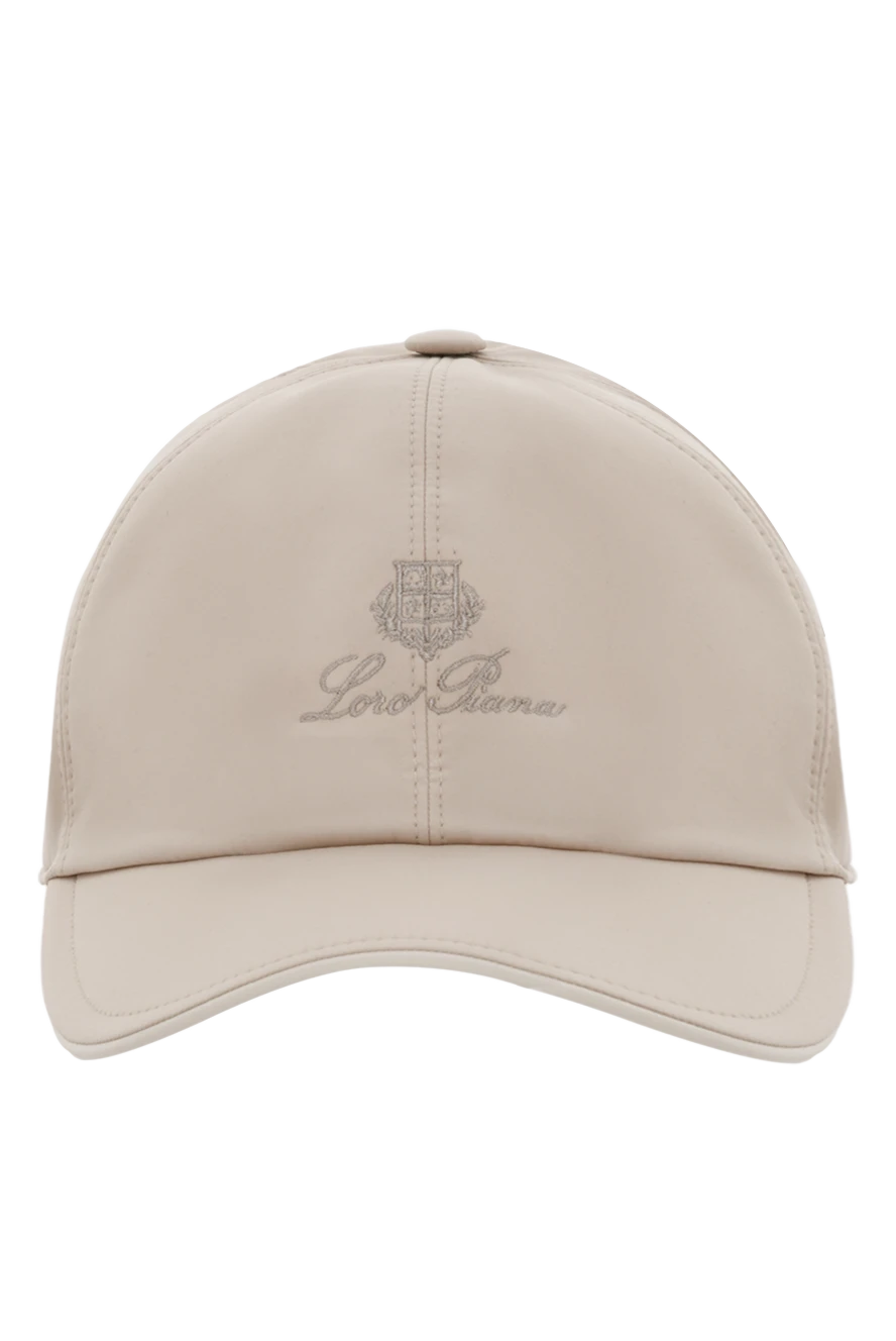 Loro Piana спортивна бейсболка з вишитим логотипом чоловіча бежева 187450 - фото 1