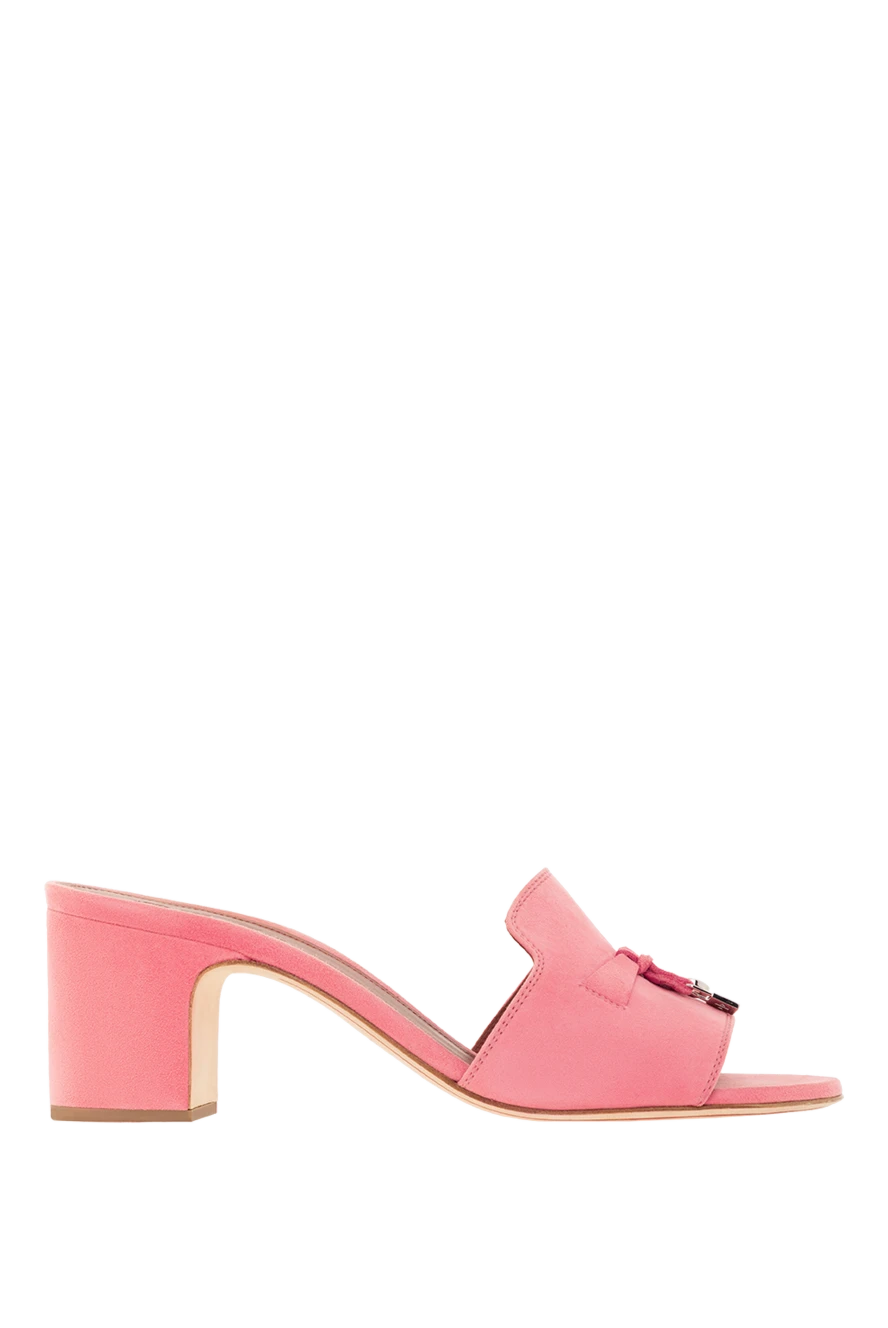 Loro Piana босоніжки summer charms рожеві замшеві на підборах стовпчику 187456 - фото 1