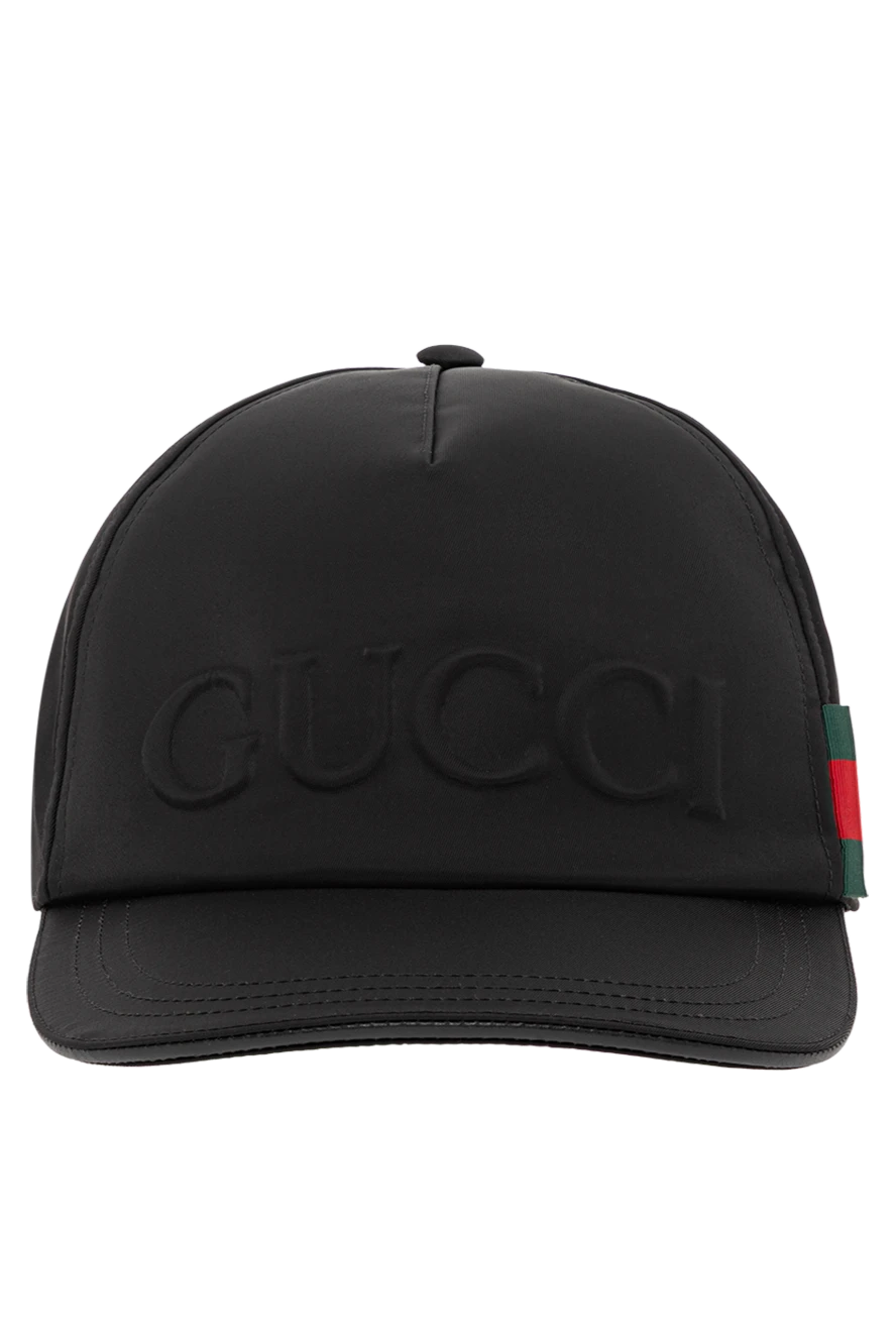 Gucci бейсболка із нейлону з логотипом gucci чорна чоловіча 187469 - фото 1