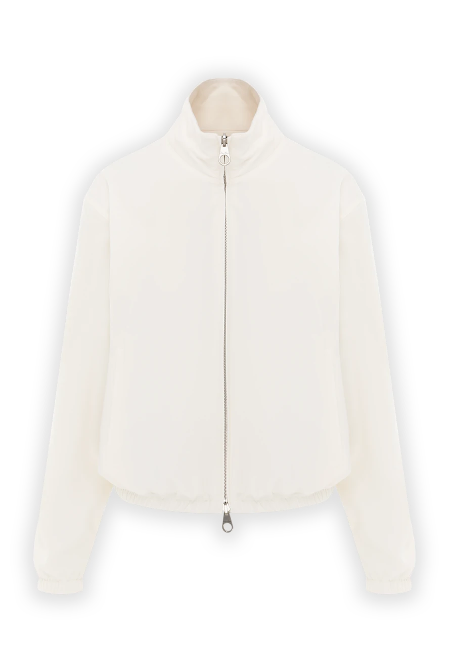 Loro Piana куртка-бомбер із суміші мікрофібри та кашеміру біла жіноча 187508 - фото 1