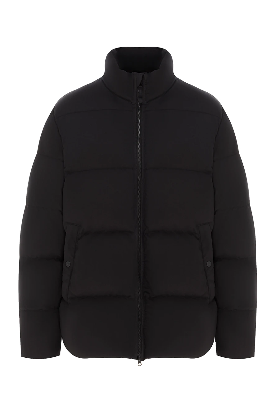 Stone Island вовняний пуховик чорний чоловічий з логотипом 187562 - фото 1