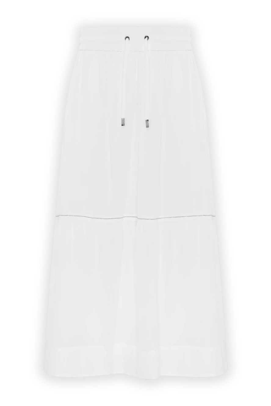 Peserico long sheer pure cotton voile skirt white 187664 - photo 1