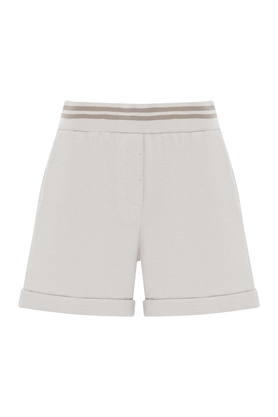 Peserico women's beige cotton shorts with cuffs 187673 - photo 1