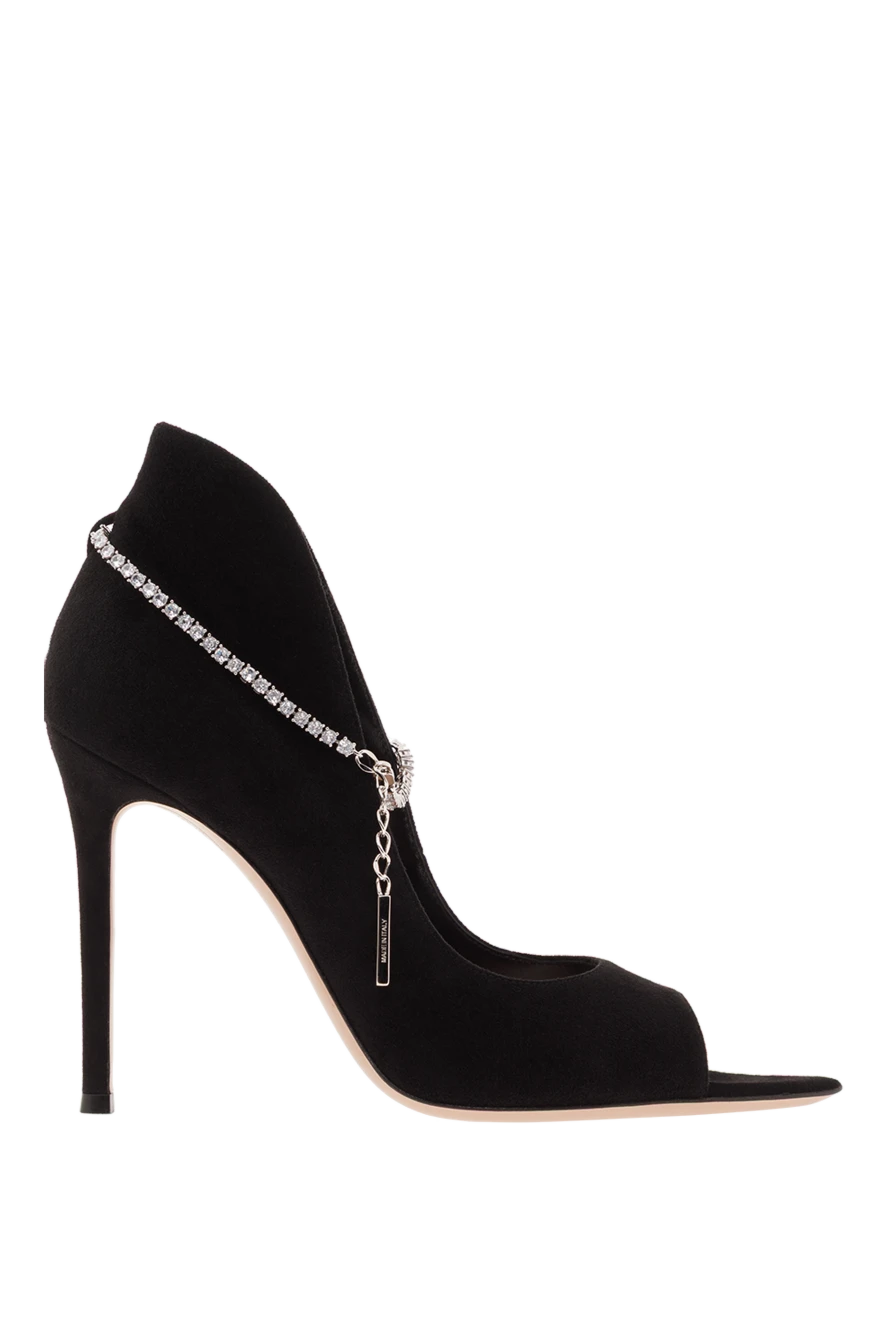 Gianvito Rossi open toe suede pumps with crystal embellishment 188068 - photo 1