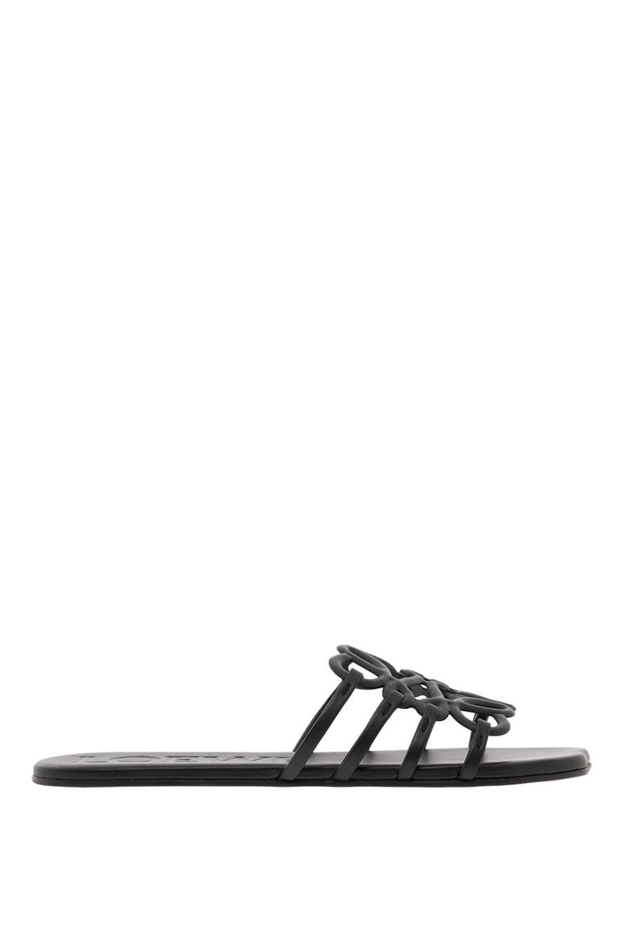 Loewe anagram black carved soft calfskin slides 188090 - photo 1
