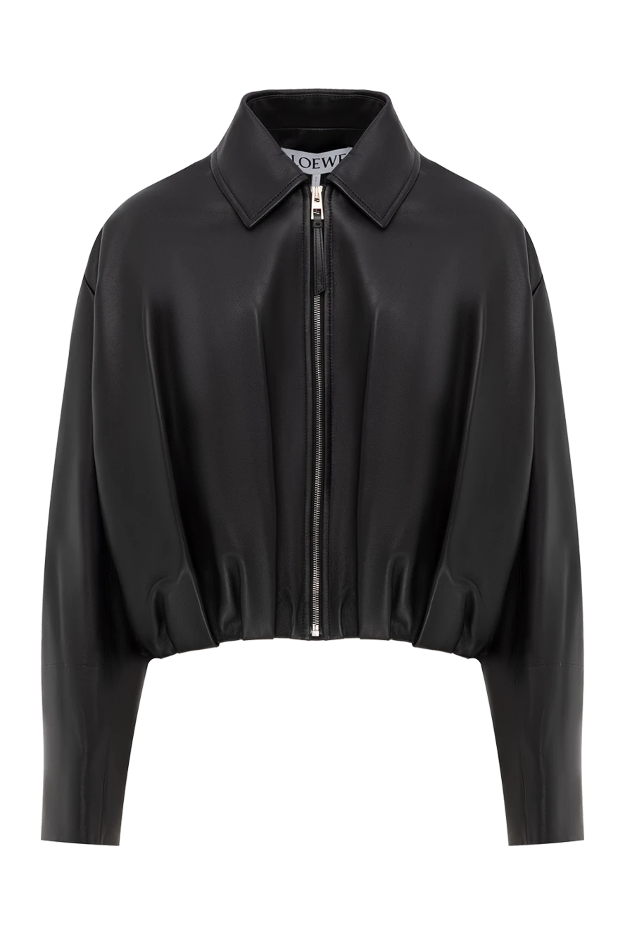 Loewe драпированная куртка из кожи наппа черная женская 188097 - фото 1