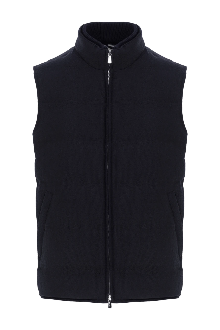 Enrico Mandelli men's warm wool and cashmere vest in blue 188248 - photo 1