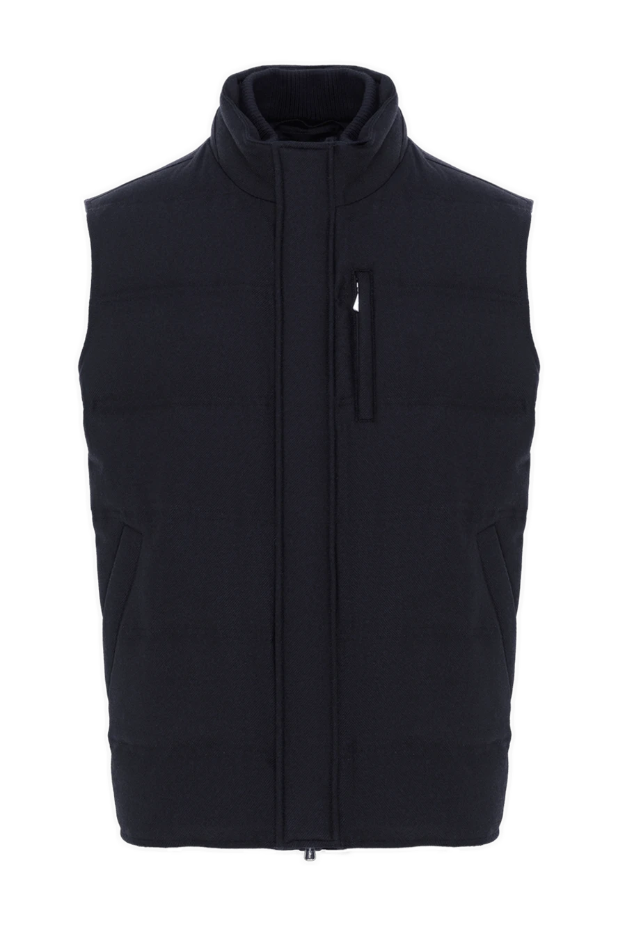 Enrico Mandelli men's warm wool and cashmere vest in dark blue 188249 - photo 1