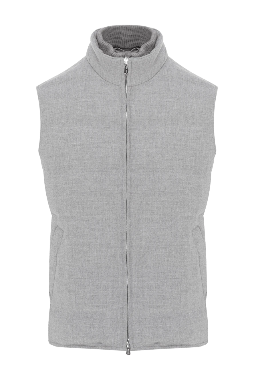 Enrico Mandelli men's warm vest made of wool and cashmere in light gray 188250 - photo 1