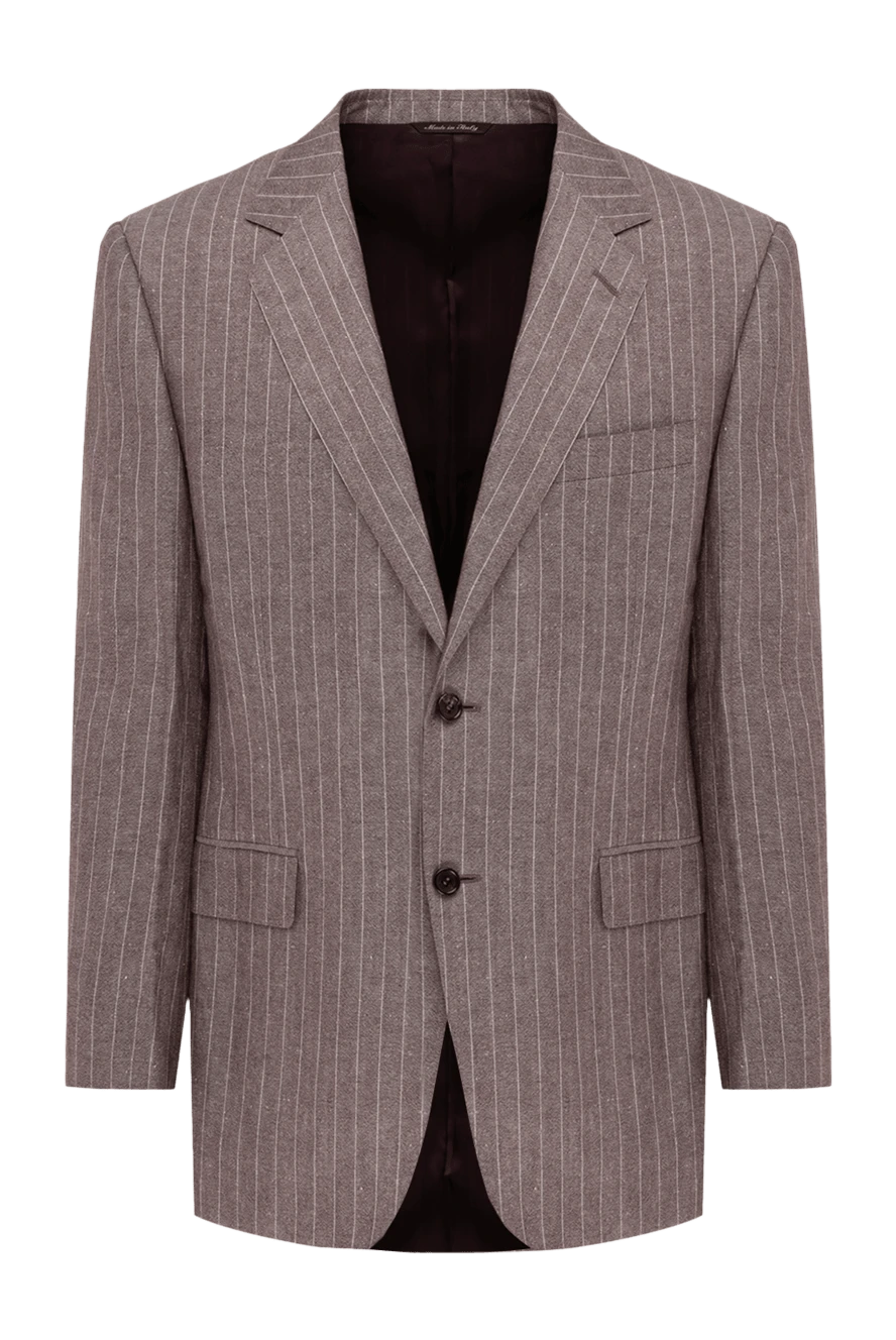 Canali піджак із кашеміру та льону бежевий чоловічий 949288 - фото 1
