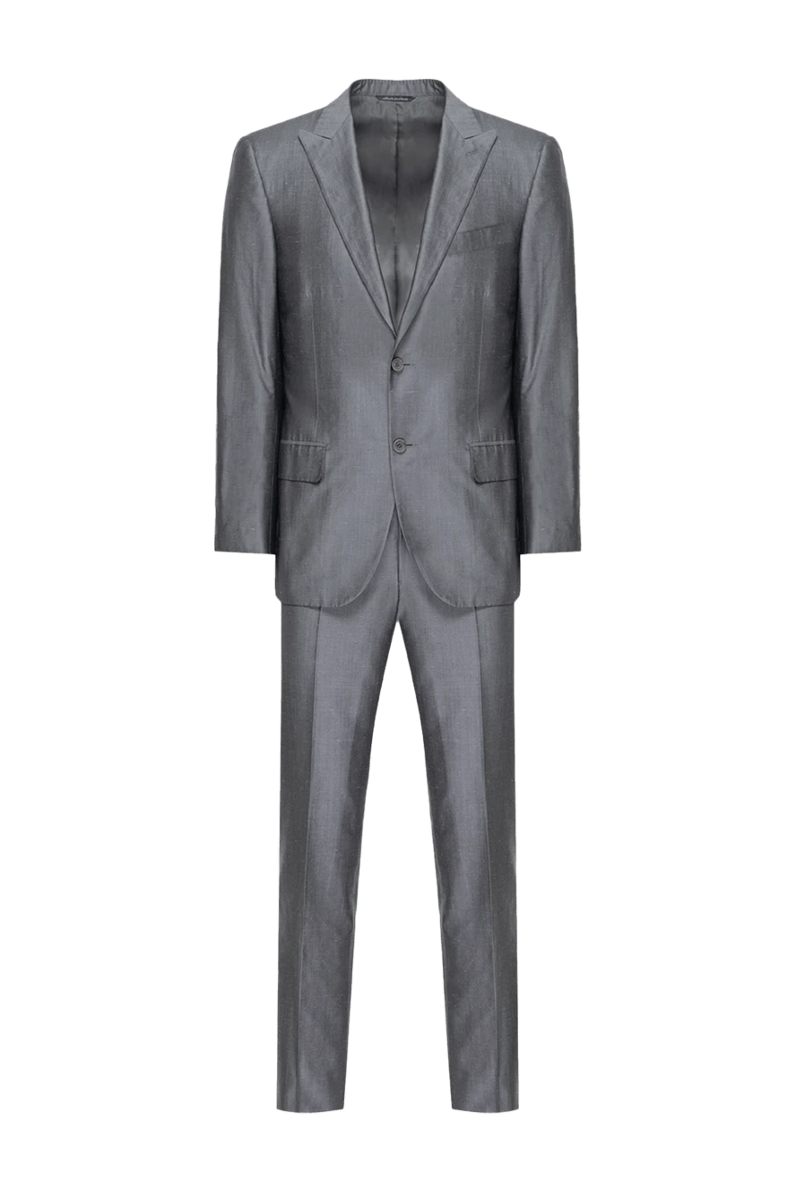 Canali костюм чоловічий з шовку сірий 978537 - фото 1