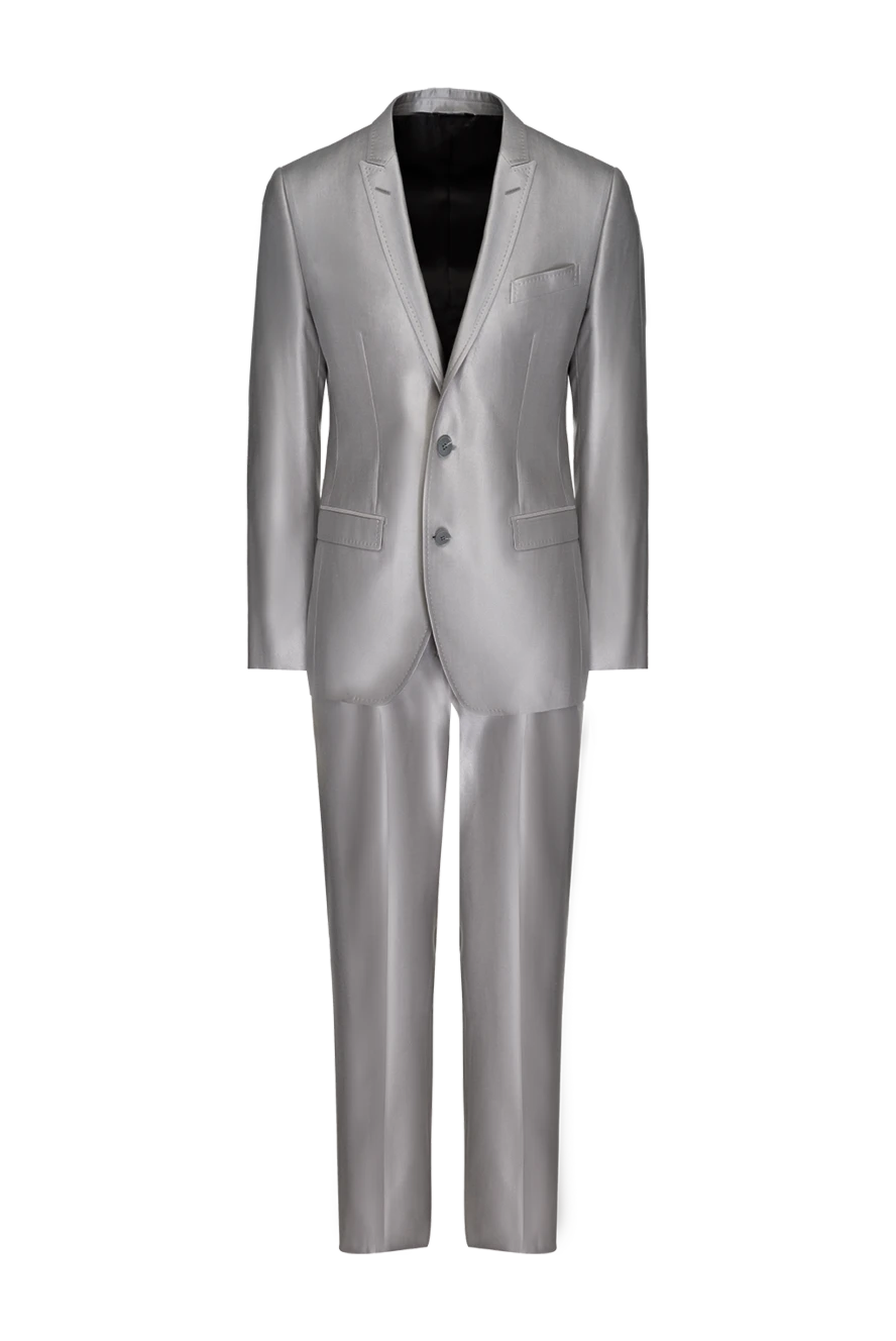 Dolce & Gabbana костюм мужской из шерсти, шелка и вискозы серый 979145 - фото 1