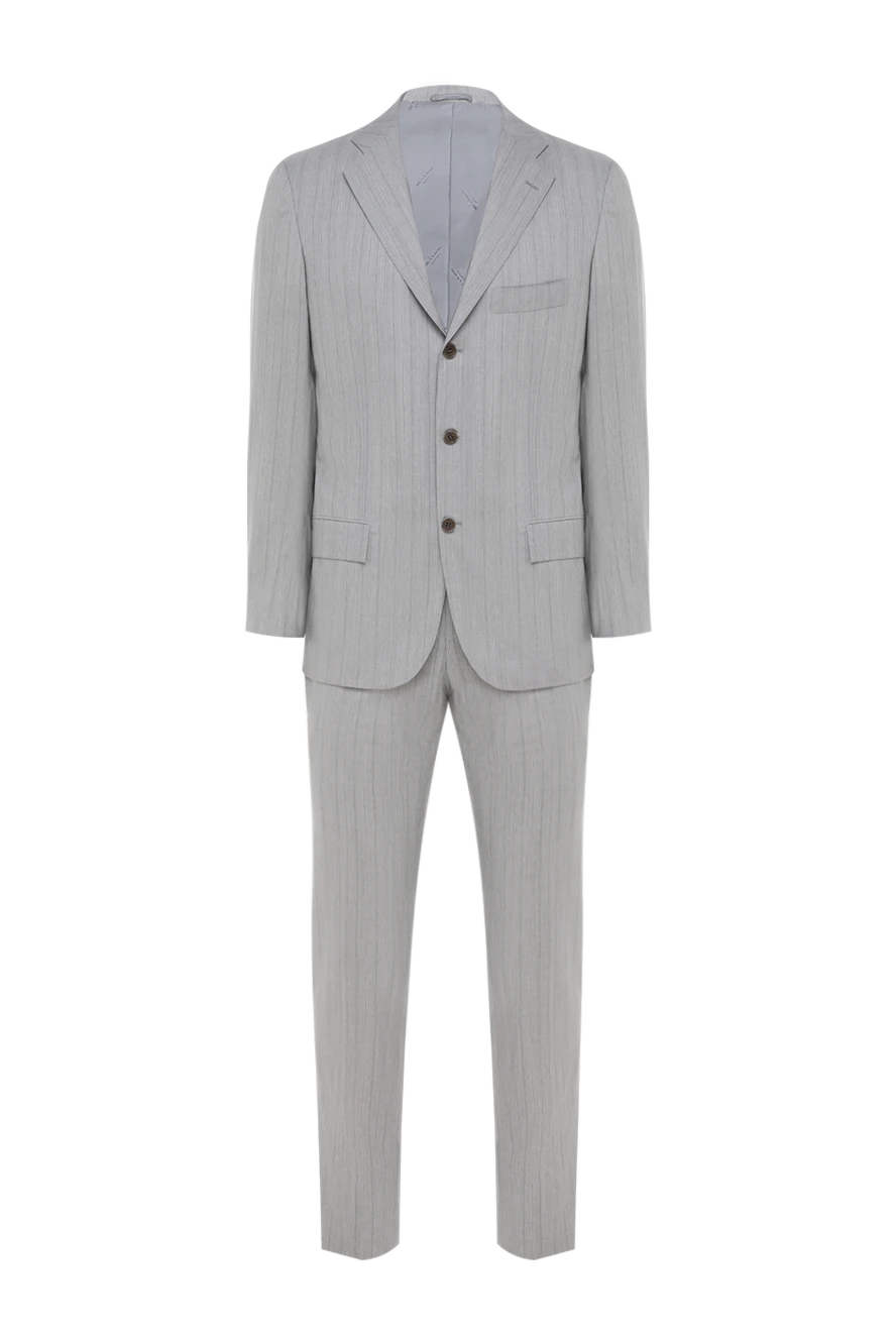 Kiton костюм мужской из шерсти белый 980276 - фото 1