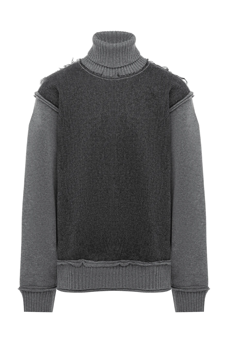 Dolce & Gabbana гольф мужской из шерсти и акрила серый 993370 - фото 1