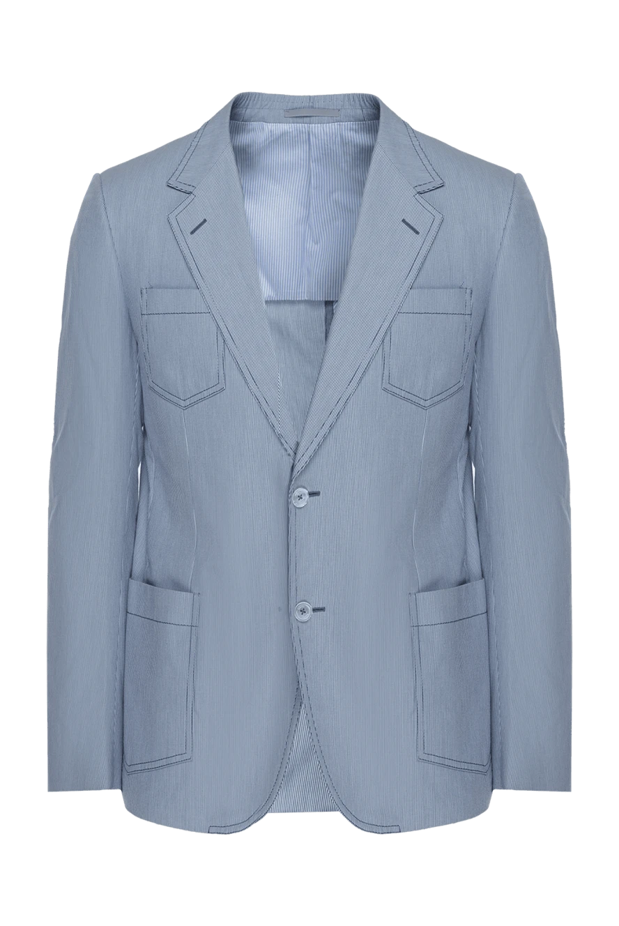 Gucci блейзер из хлопка серый мужской 994585 - фото 1