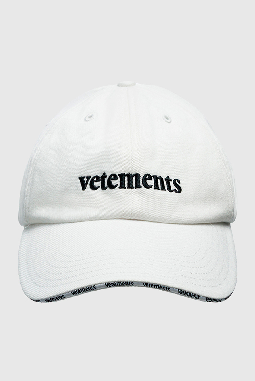 Vetements белая кепка женская из хлопка с логотипом 150840 Vetements белая кепка женская из хлопка с логотипом 150840