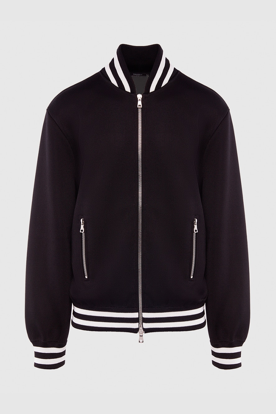 Balmain куртка из вискозы черная мужская 168358 — Мужские куртки в
