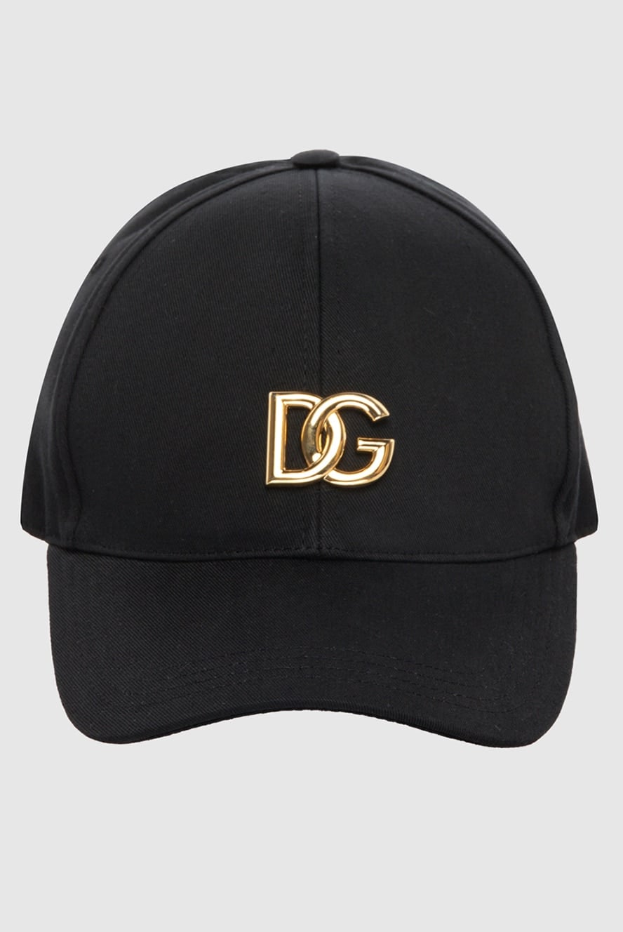 Dolce & Gabbana кепка хлопковая декорированная логотипом черная