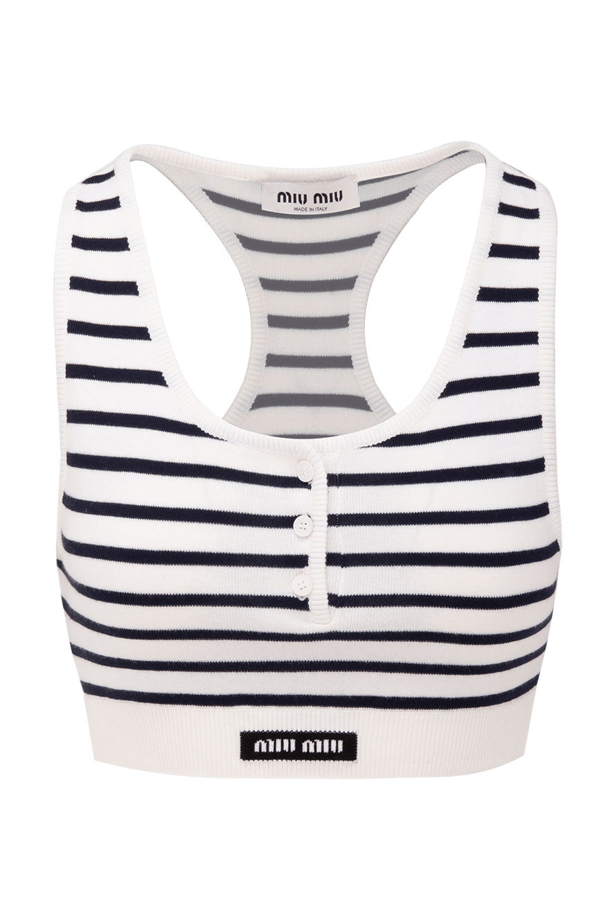 Miu Miu топ miu miu белый 174210 — Женские топы в интернет