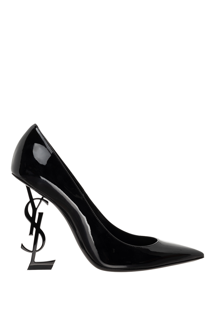Saint Laurent туфли кожаные с высоким каблуком opyum черные