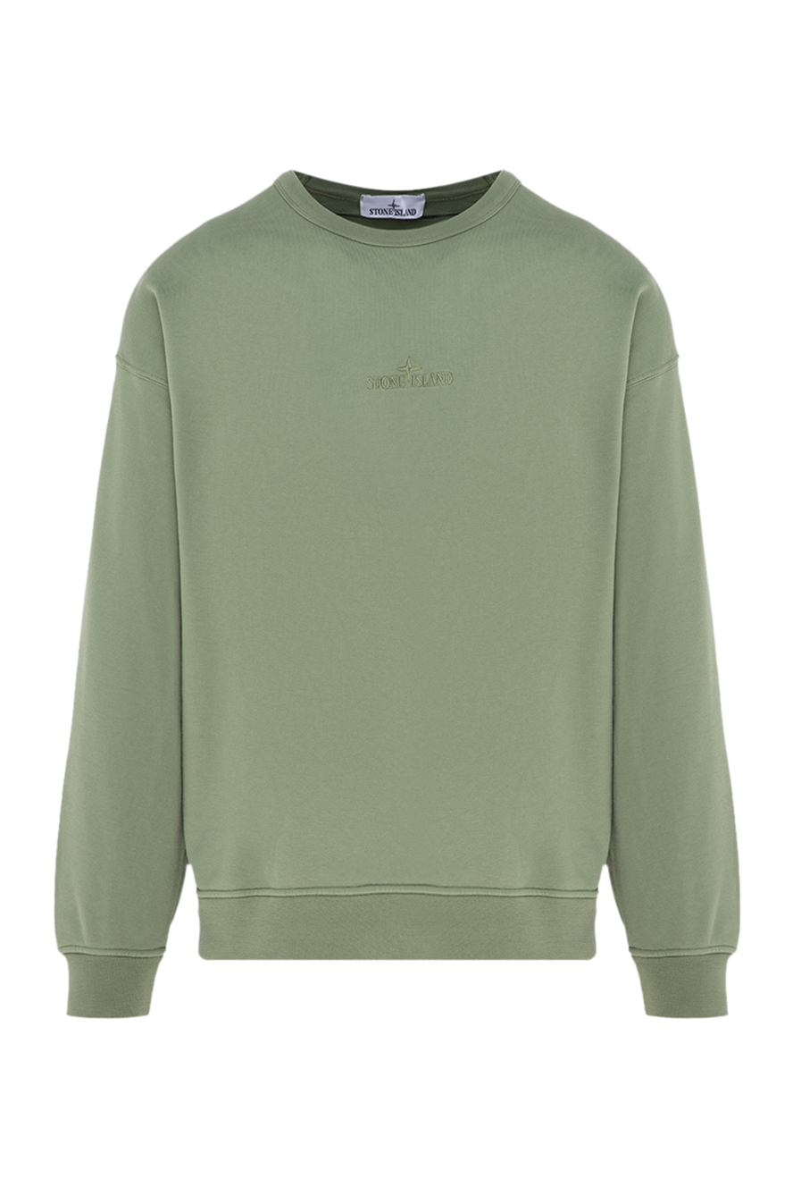 Stone Island кофта спортивная из хлопка мужская зеленая 177273