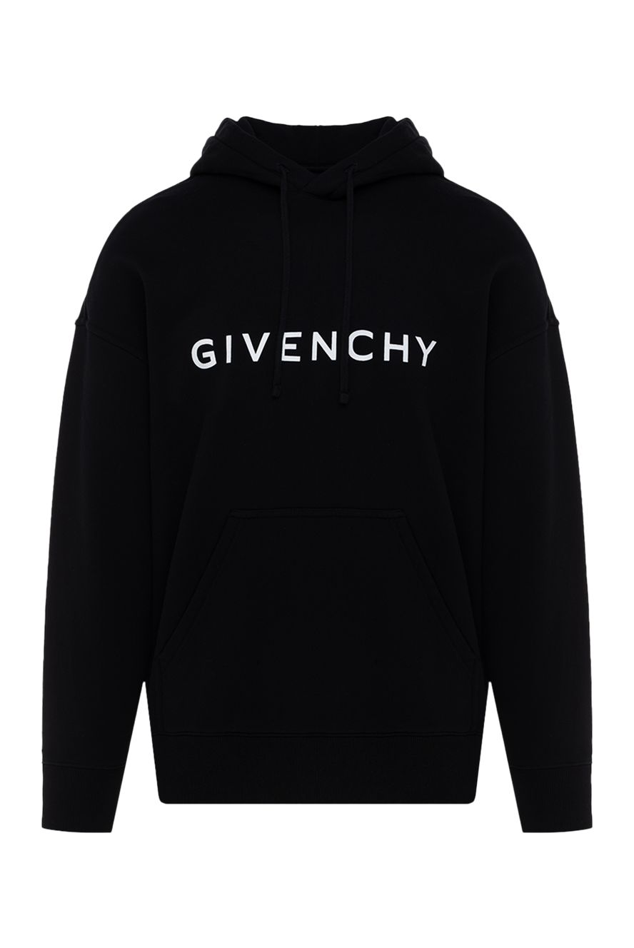 Givenchy черное мужское худи прямого кроя с капюшоном и логотипом