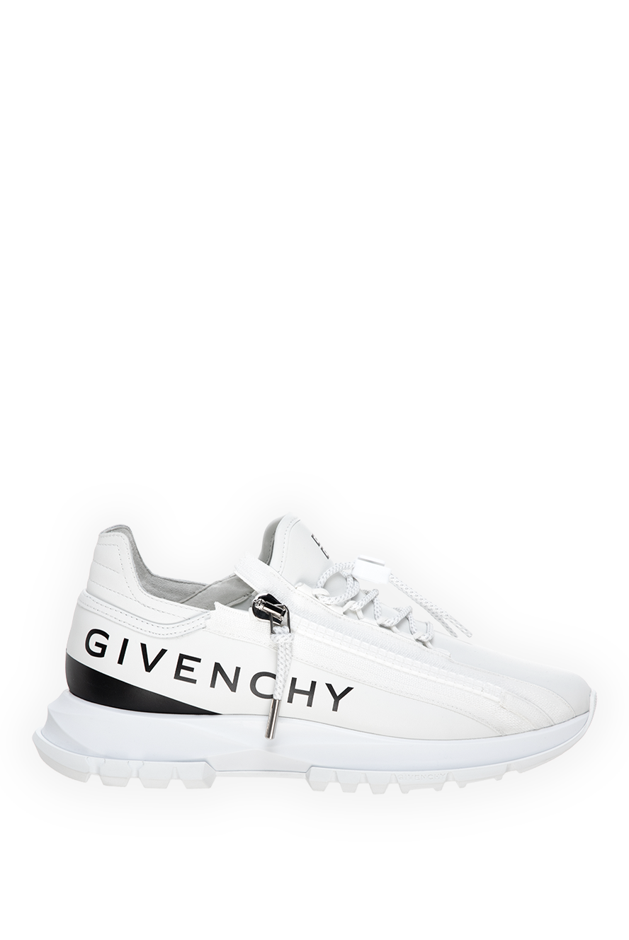 Givenchy кроссовки кожаные белые с крупным фирменным логотипом
