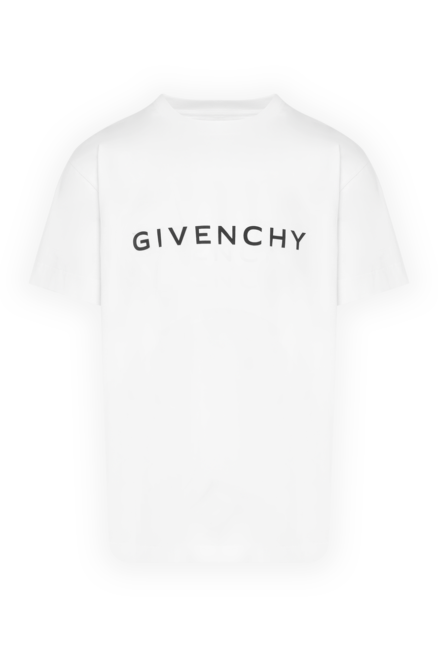Givenchy футболка из мягкого хлопка белая с контрастным логотипом