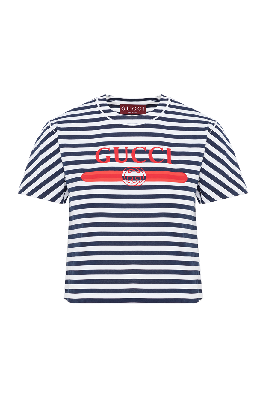フ*ン様 GUCCI ストライプ ポロシャツ ネイビー/ホワイト フ*ン様 GUCCI ストライプ ポロシャツ ネイビー/ホワイトの通販