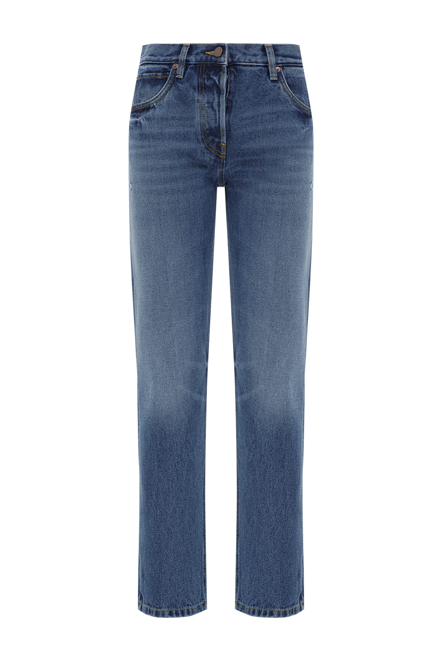 Prada женские джинсы из голубого хлопка с пятью карманами 187734