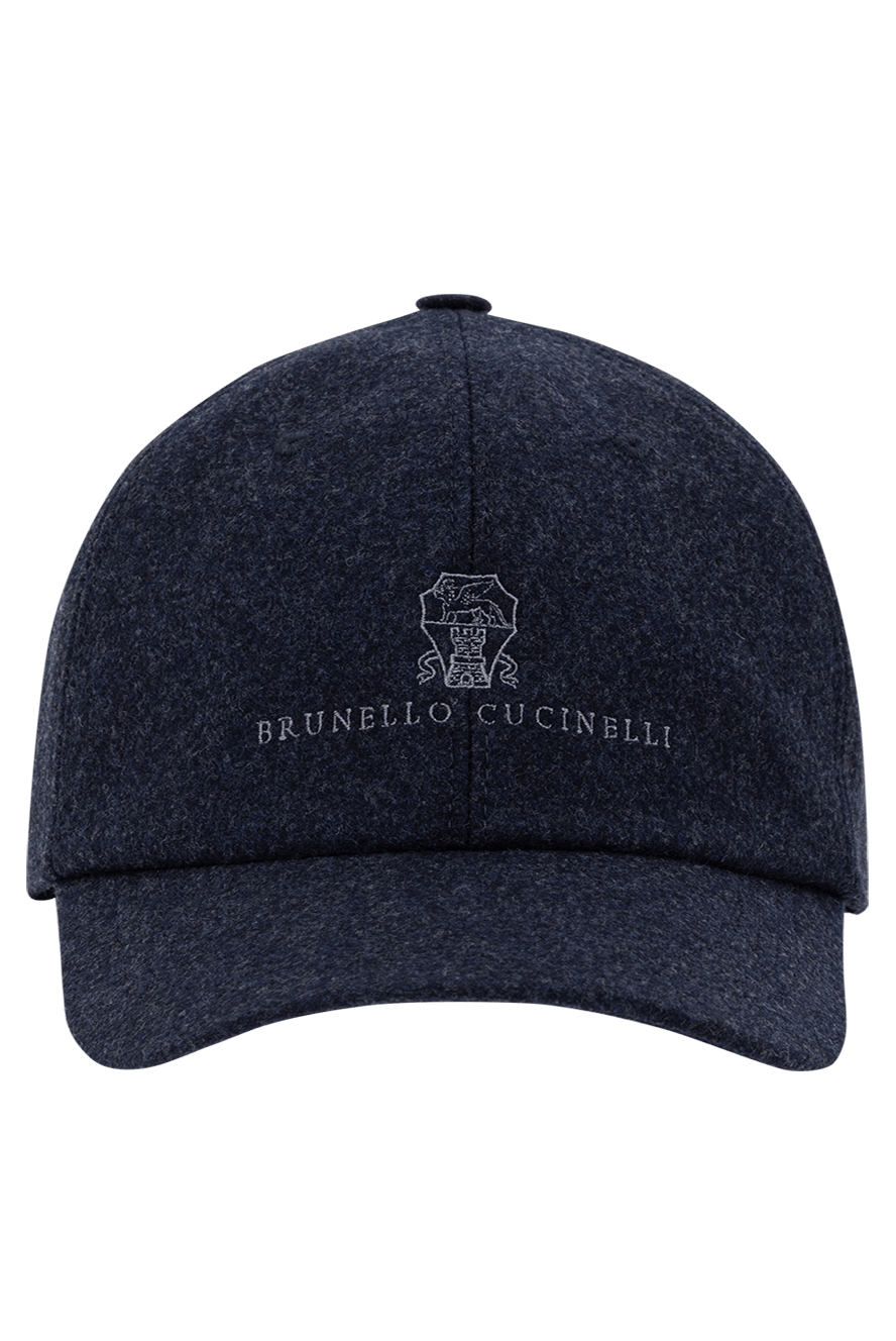 BRUNELLO CUCINELLI 刺繍キャップ ネイビー/ベージュ 190594-1.png